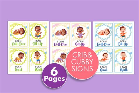 roll  sign daycare printable baby crib cubby etsy
