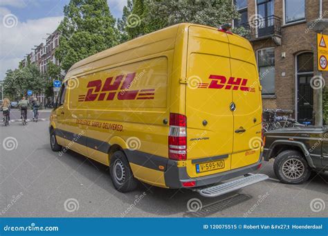 dhl truck editorial image image  holland road