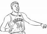 Coloring Pages Leonard Kawhi Spurs Basketball Template Antetokounmpo Giannis sketch template