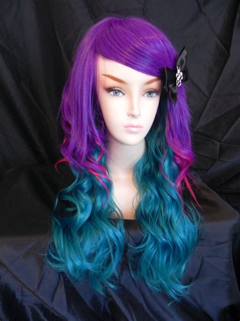 20 Off Sale Neon Mermaid Purple Hot Pink And Teal By Exandoh Hair