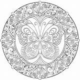 Schmetterling Malvorlagen Mandalas Muster Getcolorings Pattern Erwachsenen Doverpublications sketch template