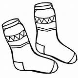 Coloring Socks Winter Clothes Pages Kids Colouring Pair Sock Sweater Clipart Cliparts Season Printable Jacket Drawing Color Clothing Clip Preschool sketch template
