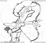 Archer Female Outline Cartoon Aiming Clip Toonaday Illustration Royalty Rf Leishman Ron Line 2021 sketch template