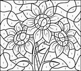 Number Color Sunflower Pages Coloring Numbers Flowers Paint Printable Adult Hard Kids Printables Coloritbynumbers Book Flower Alphabet Colouring Visit Choose sketch template