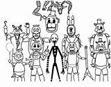 Nights Fnaf Puppet Animatronics Foxy Mangle sketch template