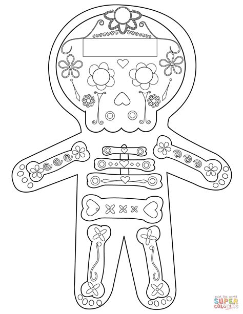 de los muertos skeleton coloring page  printable coloring pages