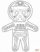Coloring Muertos Dia Los Skeleton Pages Drawing Printable sketch template