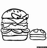 Coloring Pages Burger Kids Printable Foods Labels sketch template