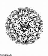 Coloring Mandala Complex Flower Close sketch template