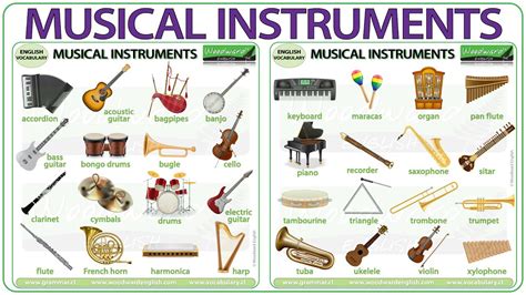 musical instruments vocabulary names  musical instruments