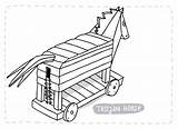 Trojan Horse Coloring Pages Getcolorings sketch template