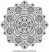 Mandala Henna Mandalas Vector Mehndi Style Shutterstock Coloring Decorative Tatoo Pattern Book Oriental Stock Drawing Para Tattoo Imprimir Circular Pages sketch template