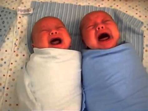 cute twin babies crying youtube