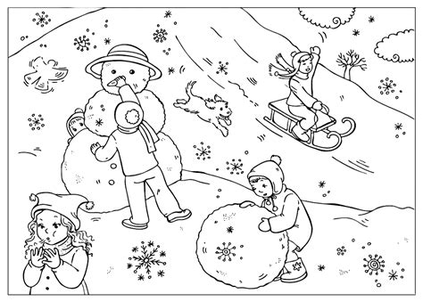 coloring page winter fun