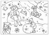 Winter Coloring Fun Seasons sketch template