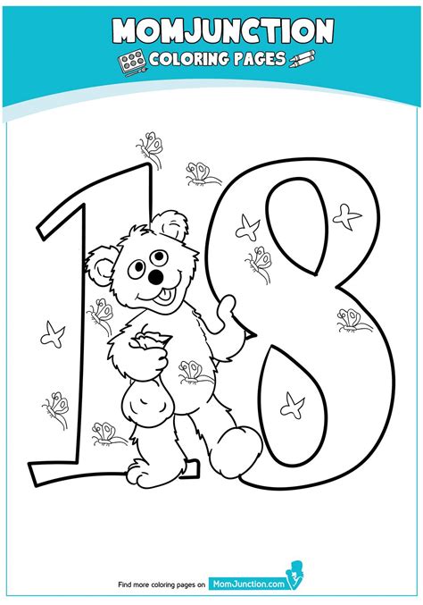 number  baby bear color  pritnt  mom junction coloring
