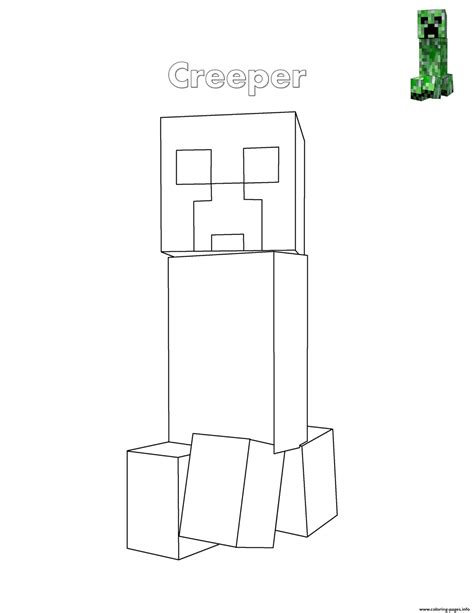 minecraft creeper coloring pages printable coloringpages