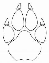 Paw Print Wolf Cougar Lion Pattern Drawing Template Outline Printable Patterns Coloring Templates Patternuniverse Stencils Crafts Stencil Use Dog Cut sketch template