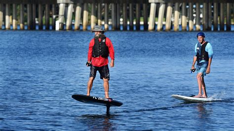 electric hydrofoil surfboard offers fast fun  northwest florida