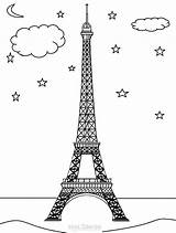 Tower Eiffel Coloring Pages Printable Kids Cool2bkids sketch template
