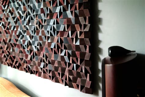 sound diffusor wood wall decor mosaic custom acoustic panel etsy