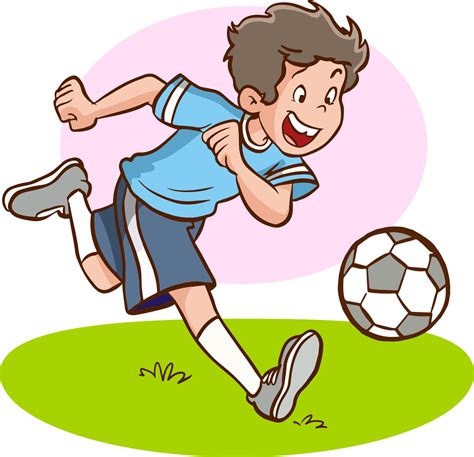 boy playing football cartoon vector  vector art  vecteezy