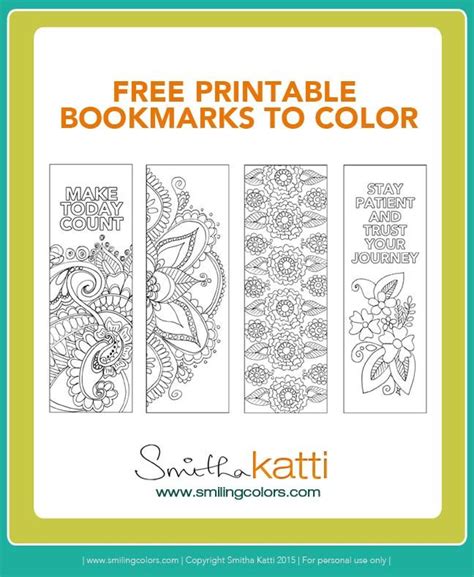 printable bookmarks  color adult coloring pages stress