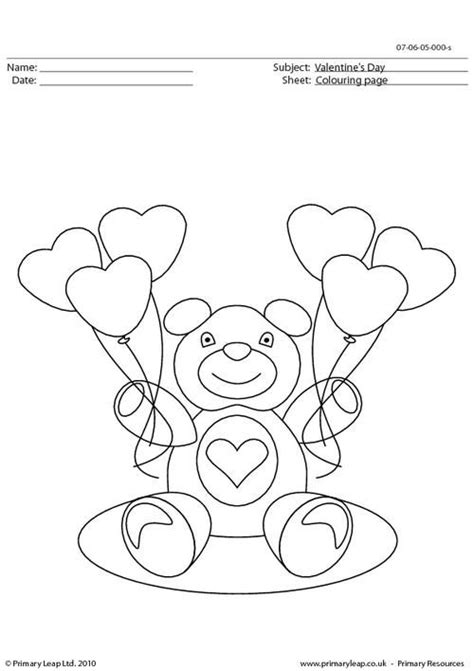 primaryleapcouk valentines day colouring page  worksheet
