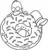 Homer Simpsons Donuts Kolorowanki Enormous Getdrawings Sweets Anúncios Publicidade Adults sketch template