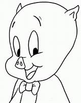 Pig Porky Coloring Pages Tunes Looney Kids Cartoon sketch template