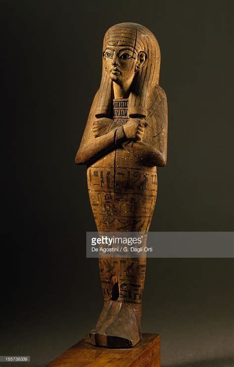 Ushabti Of Urni With Inscription And Detail In Black Ink