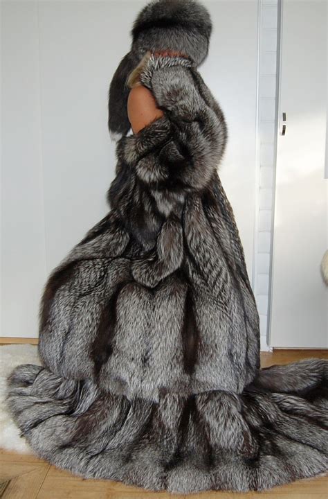 swedish fur goddess in silver fox fox fur coat fur fashion fox fur
