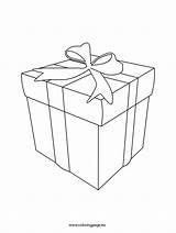 Box Gift Coloring Template Christmas sketch template