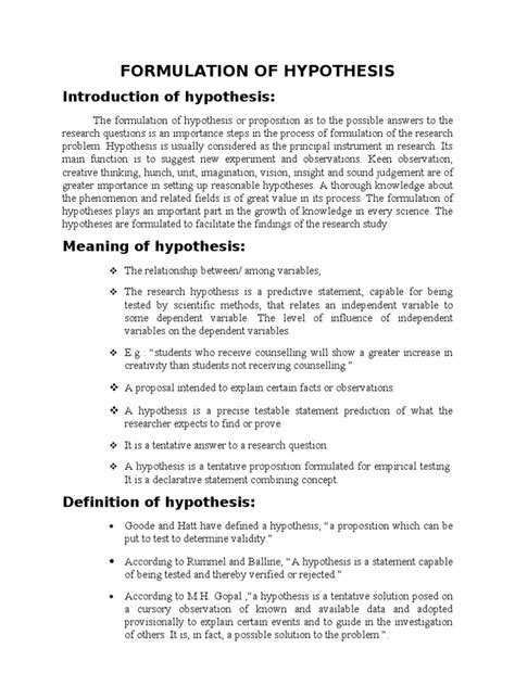hypothesis  hypothesis statistical hypothesis testing