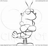 Mascot Grumpy Crawdad Lobster Character Clipart Cartoon Cory Thoman Outlined Coloring Vector Collc0121 Royalty sketch template