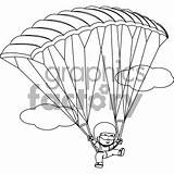 Clipart Vector Skydiving Coloring Clip Falling Illustration Boy sketch template