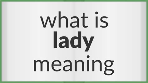 lady meaning  lady youtube