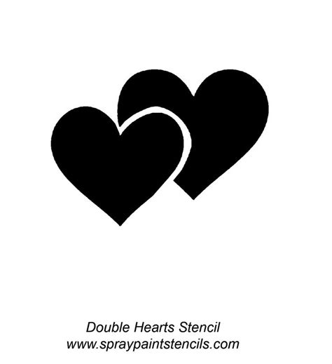 double heart silhouette stencil heart stencil henna heart