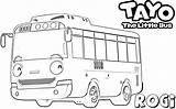 Coloring Tayo Pages Bus Little Rogi Series sketch template