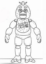Coloring Pages Chica Fnaf Toy Printable Nights Five Freddy Freddys Character sketch template