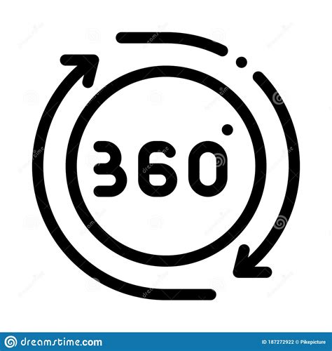 degree view icon vector outline illustration stock vector