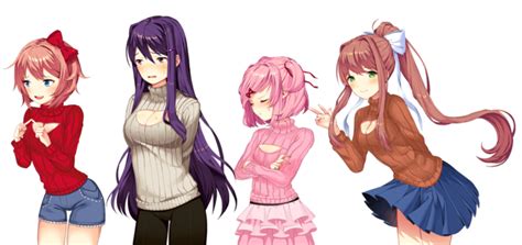 Meme Sweater S With Monika Doki Doki Literature Club