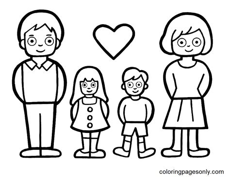 coloring pages  families printable