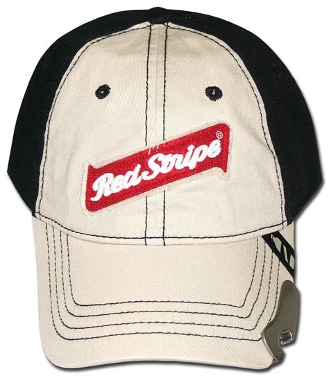 red stripe jamaican beer bottle opener baseball cap hat
