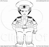 Chubby Standing Police Illustration Woman Clipart Royalty Vector Perera Lal sketch template