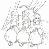 Coloring Barbie Pages Dancing Movie Library Princesses Cartoon sketch template