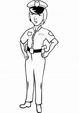 Coloring Pages Police Woman Women Female Officer Drawing Clipart Uniform Kids Sketch Leo Print Color Goldendoodle Drawings Children Popular sketch template
