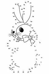 Dot Rabbit Unir Pascua Puntos Puntini Conejo Pasqua Punt Unisci Supercoloring Paashaas Coniglio Pasquale Afkomstig sketch template