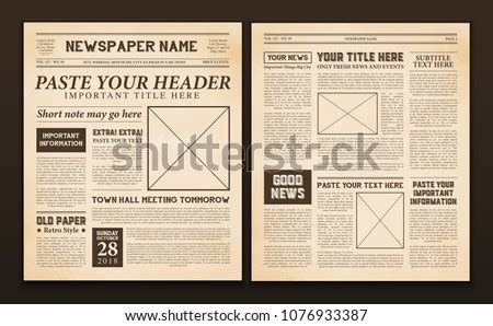 vintage newspaper  realistic pages