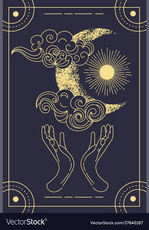 beautiful symbolic blue magical tarot card vector image